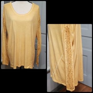 Lane Bryant Lace Inset Long Sleeve Tee